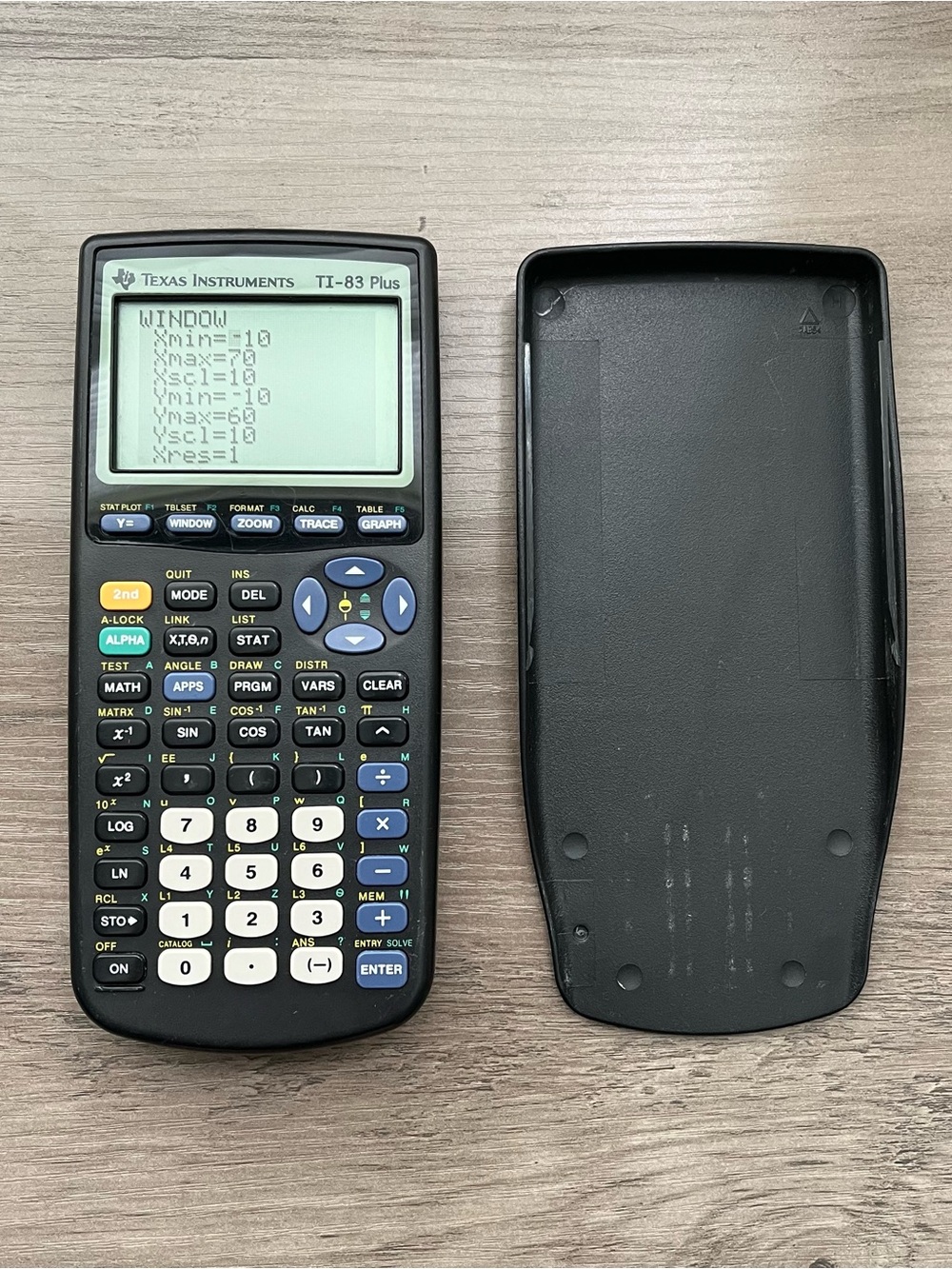 Texas Instruments TI-83 Plus Graphing Calculator Black, Cover & Manual, Tested